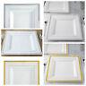 10.75 White Square Plastic Dinner Plates With Rim Wedding Disposable Tableware