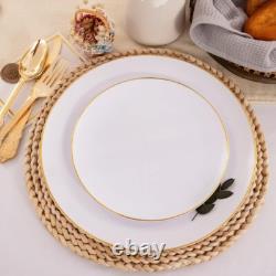 100 Count Gold Rimmed Disposable Plates Stylish Dining for Any Occasion