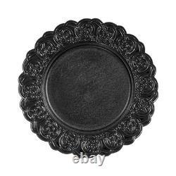 100 Pcs Antique Charger Plates Bulk 13 Inch Embossed Rim Plastic Party Dinner