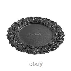 100 Pcs Antique Charger Plates Bulk 13 Inch Embossed Rim Plastic Party Dinner