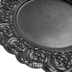 100 Pcs Antique Charger Plates Bulk 13 Inch Embossed Rim Plastic Party Dinner