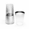 100 Piece Silver Rimmed Disposable Plastic Tumblers Recyclable Durable 10 Oz