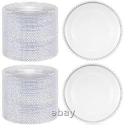 100 pcs clear round charger plates 13 inch plastic dinner decorative c