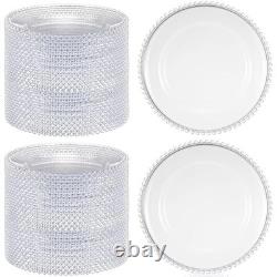 100 pcs clear round charger plates 13 inch plastic dinner decorative c