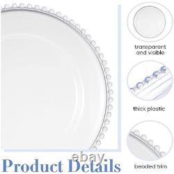 100 pcs clear round charger plates 13 inch plastic dinner decorative c