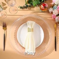 100 pcs clear round charger plates 13 inch plastic dinner decorative c