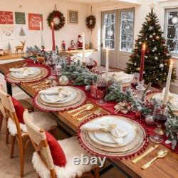 100PCS Disposable Plates White with Gold Rim for Christmas Party/Wedding