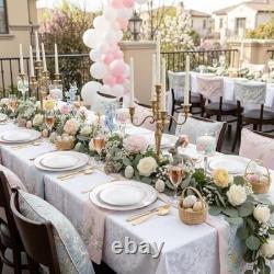 100PCS Disposable Plates White with Rim for 100 PCS Gold