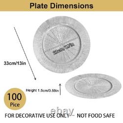 100Pack Bulk Ruffled Rim Charger Plates 13 Disposable Wedding Table Decor