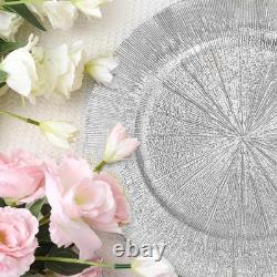 100Pack Bulk Ruffled Rim Charger Plates 13 Disposable Wedding Table Decor