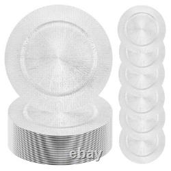 100Pack Bulk Ruffled Rim Charger Plates 13 Disposable Wedding Table Decor