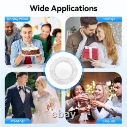 100Pcs Antique Charger Plates Plastic Dinner Plate Embossed Rim Server Plate