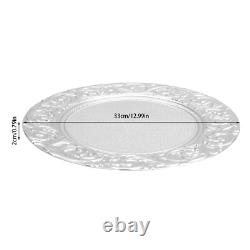 100Pcs Antique Charger Plates Plastic Dinner Plate Embossed Rim Server Plate