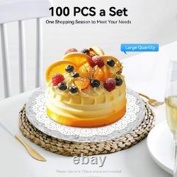100Pcs Antique Charger Plates Plastic Dinner Plate Embossed Rim Server Plate