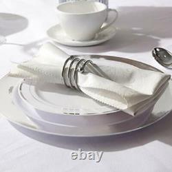 100Pieces Plastic Plates-10.25inch Rim Disposable Dinner Plates-Ideal Silver
