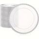 100pcs Clear Charger Plates 13 Plastic Round Dinner Plates With Beaded Rim Decor