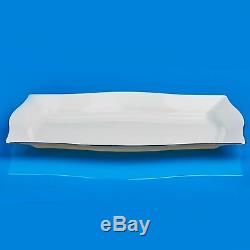 120 x Rectangle Disposable Plastic Cream Side Plates withSilver Rim-Very Durable