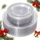 120pcs Plastic Christmas Plates White Silver Rim Disposable Plates Including 6