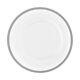 13round Heavy Duty Disposable Clear Plastic Dinner Plates With Thick Silver Rim