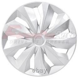 14 Set of 4 Hub Caps Wheel Covers Silver Snap On fit R14 Tire & Steel Full Rim