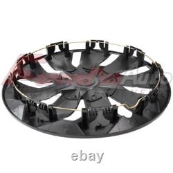 15 Wheel Covers fit R15 Tire & Steel Full Rim Snap On Hub Caps Set of 4 Black