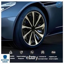 16 Inch Hubcap Wheel Cover Set 4 ABS Snap On Glossy Silver Black for Steel Rim