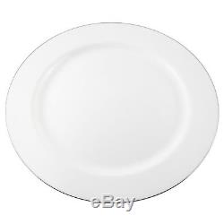 160 Heavy Duty Disposable White Plastic Side Plates With Silver Rim, 7/19cm