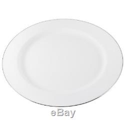 160 Heavy Duty Disposable White Plastic Side Plates With Silver Rim, 7/19cm