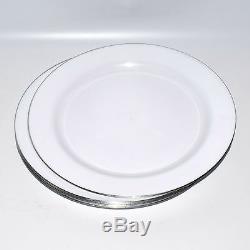 160 Heavy Duty Disposable White Plastic Side Plates With Silver Rim, 7/19cm