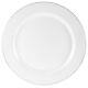 160 X 10/25cm White Plastic Dinner Plates With Silver Rim Heavy Duty Disposable