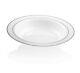 160 X 12oz Plastic Soup Bowls White With Silver Rim Heavy Duty Disposable