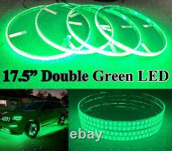 17.5 Double Row Pure Green LED Wheel Rim Lights for Truck Strobe LED Underglow