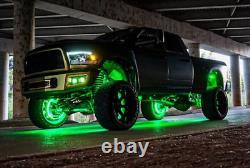 17.5 Double Row Pure Green LED Wheel Rim Lights for Truck Strobe LED Underglow