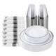 175 Piece Silver Plastic Dinnerware Set For 25 Guests, Fancy Disposable Plate
