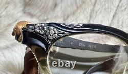 2 Vintage Bausch & Lomb Cat Eye Horn Rim Eyeglass Frames & 1 Case