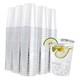 200 Pack 12 Oz Silver Rimmed Plastic Cups, Clear Plastic Silver Rimmed Cups