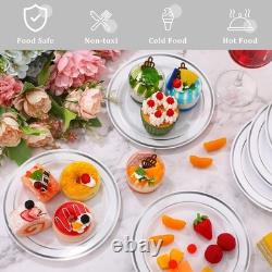 200 Pieces Disposable Plates Plastic Party Plates with Rim Hard Plastic Appet