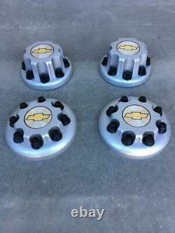 2001-2007 Chevy Silverado 3500 Drw Dually Oem Wheel Rim Center Caps Set