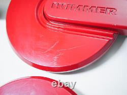 2006-2010 Hummer H3 Wheel Center Cap Set of 5 Rim Hub Cover Caps Red OEM 06-10