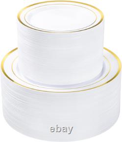 200PCS Silver Plastic Plate, Disposable Party Plates