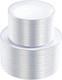 200pcs Silver Plastic Plates White Plastic Plates With Silver Rim Include 100