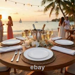 200PCS Silver Rimmed Plastic Plates Set 100 Dinner & 100 Dessert Plates for Pa