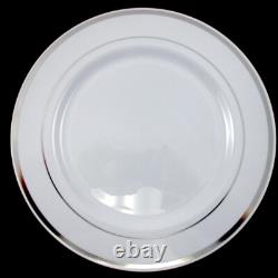 30-180 People Wedding Plastic Dinner Salad Plates Heavyweight Silverware 9 & 7