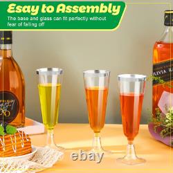 300 Pcs Plastic Champagne Flutes Bulk, 4.5 Oz Clear Disposable Champagne Flutes