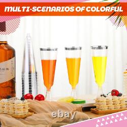 300 Pcs Plastic Champagne Flutes Bulk, 4.5 Oz Clear Disposable Champagne Flutes