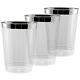 300 X 10oz Clear Tumblers/glasses In Strong Disposable Plastic Shiny Silver Rim
