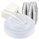 350 Pc Silver Plastic Dinnerware Set For 50 Guests, Plates Cups Utensils Napkins
