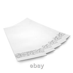 350-Piece Dinnerware Set 50 Rim Plates, 50 Silverware Pieces, 50 Plastic Cu