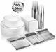 350 Piece Mcirco Silver Dinnerware Set 100 Silver Rim Plastic Plates 50 Silv