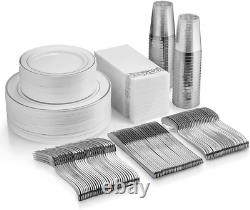 350 Piece Silver Dinnerware Set 50 Guest Rim 350 Piece